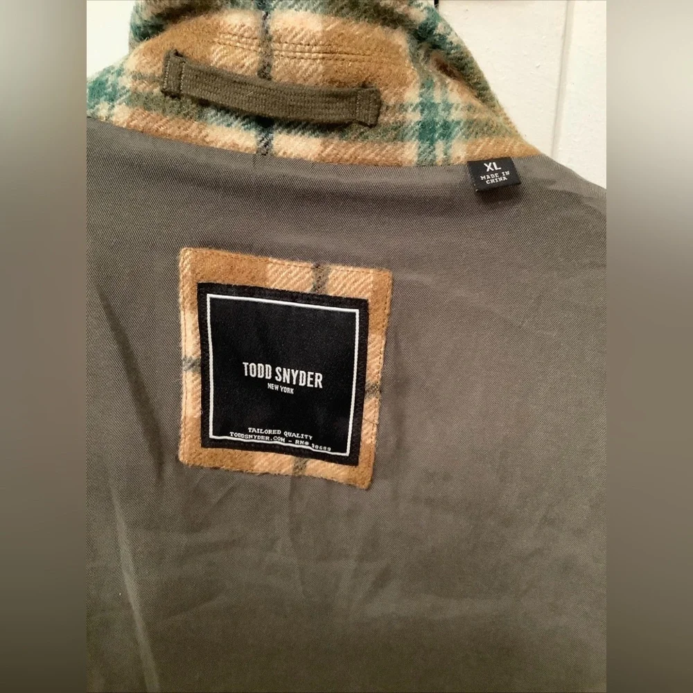 Todd Snyder Wool Bouclé Double Zip Jacket Brown Green Plaid Lined Men’s XL H2F​​